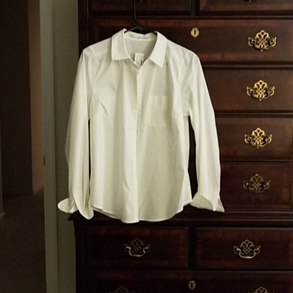 White button up blouse